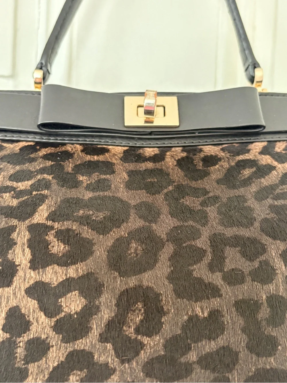Kate Spade Brown Leopard Print Top Handle 3-Pocket Bag. Rare find! Elegant/ fun. - Picture 6 of 7